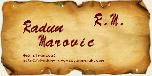 Radun Marović vizit kartica